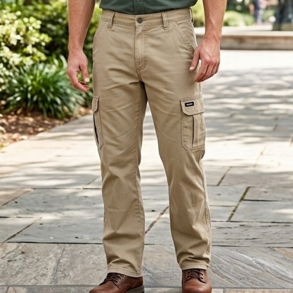 Wrangler ATG All Terrain Gear Mens Cargo Pants Khaki Tan 38x30 112357641 Stretch